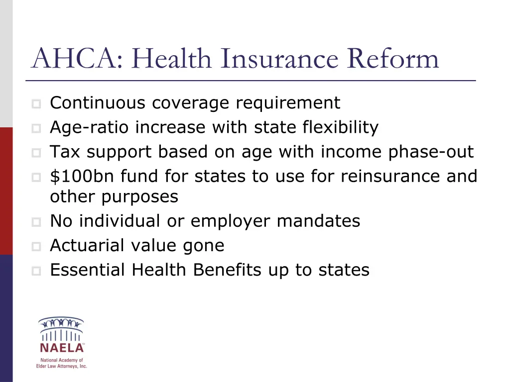 ahca health insurance reform