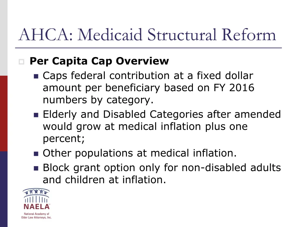 ahca medicaid structural reform