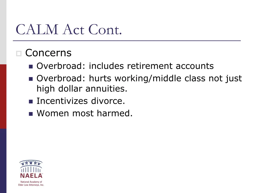 calm act cont
