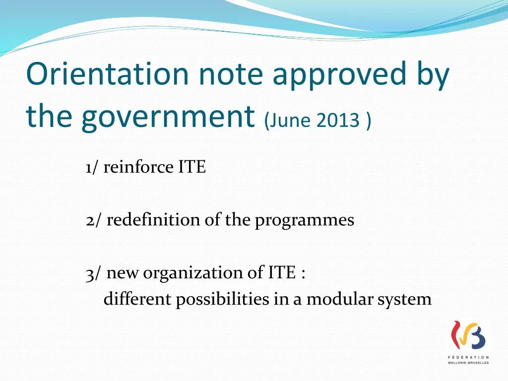 orientation note approved by the government june