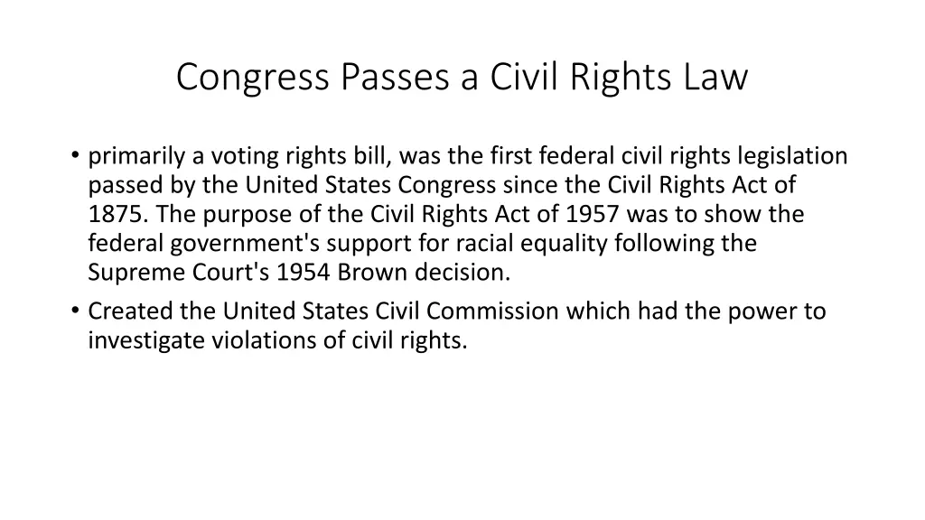 congress passes a civil rights law