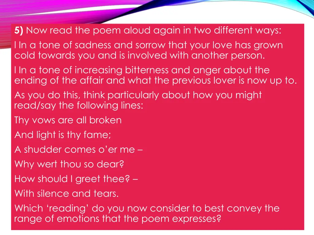 5 now read the poem aloud again in two different