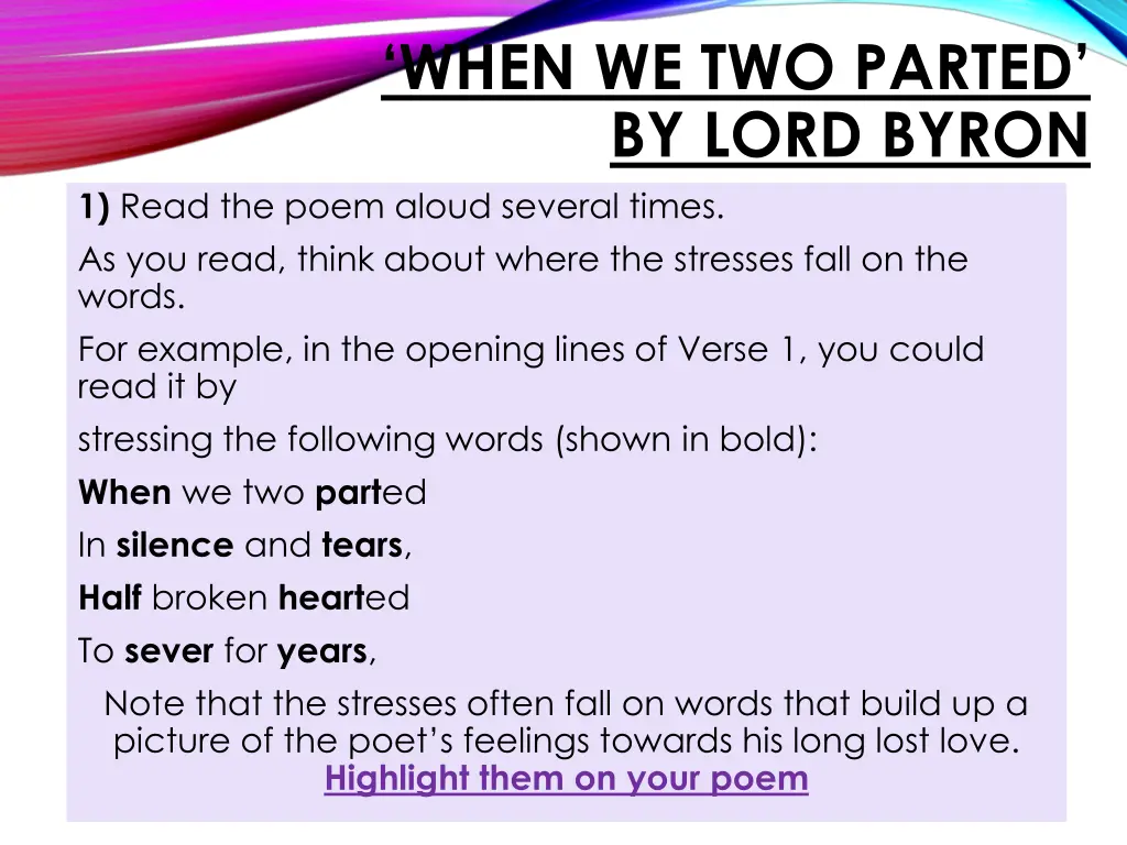 when we two parted by lord byron 1 read the poem
