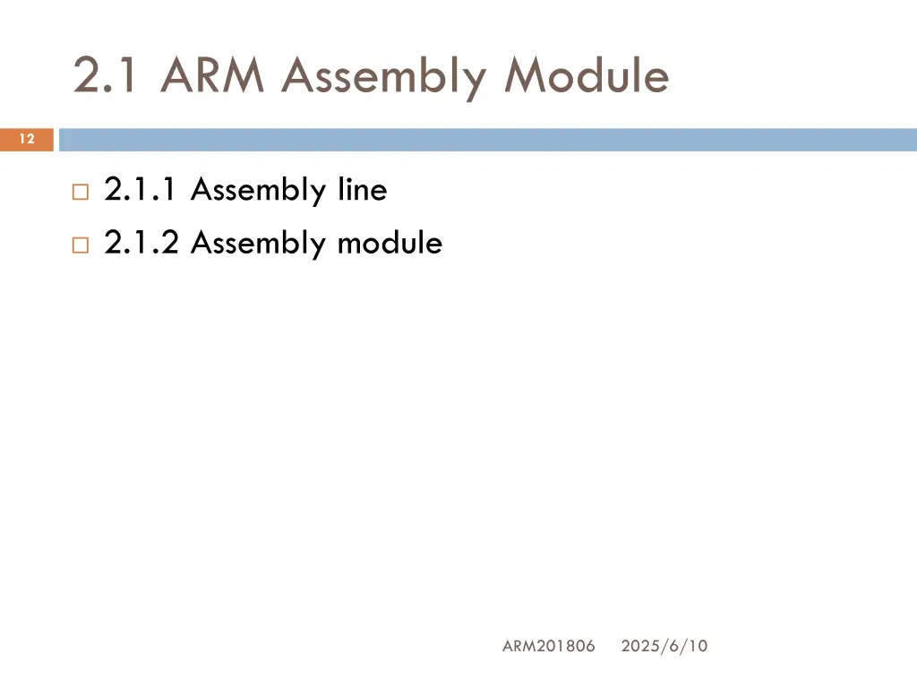 2 1 arm assembly module