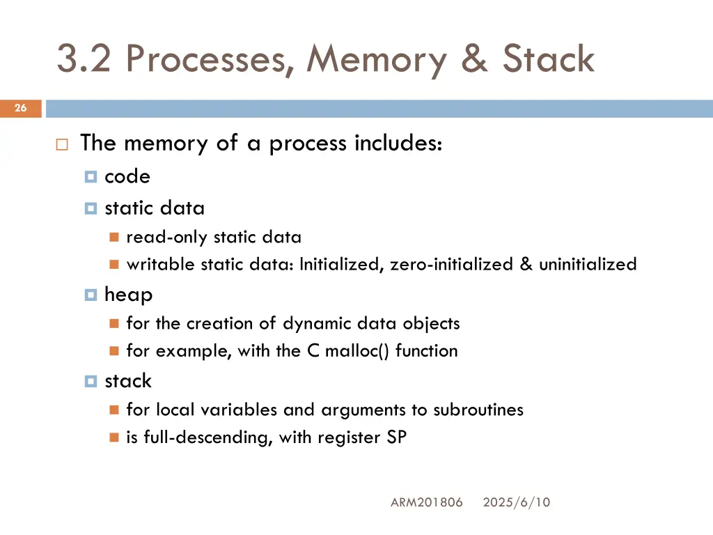 3 2 processes memory stack