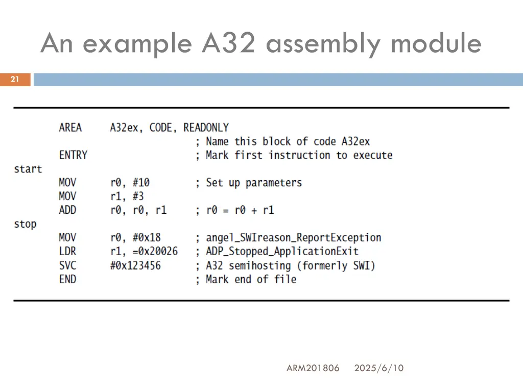 an example a32 assembly module