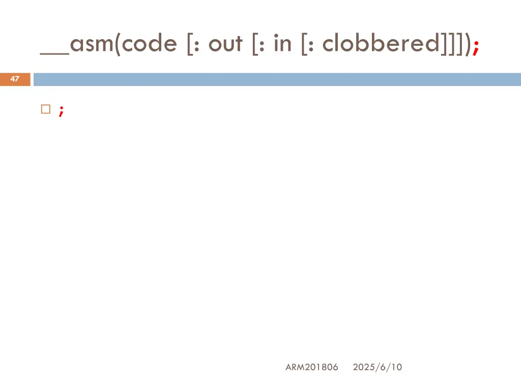 asm code out in clobbered 11