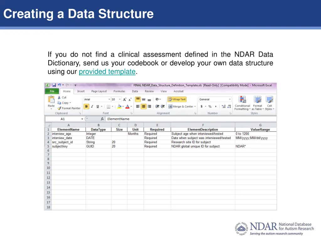 creating a data structure
