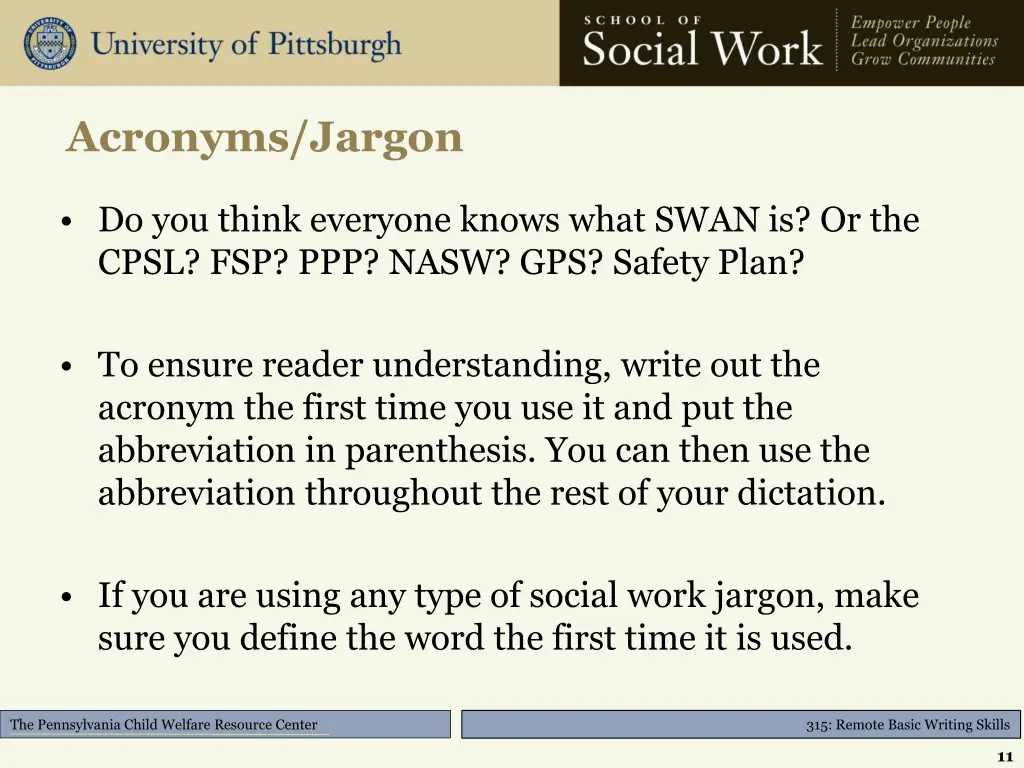 acronyms jargon