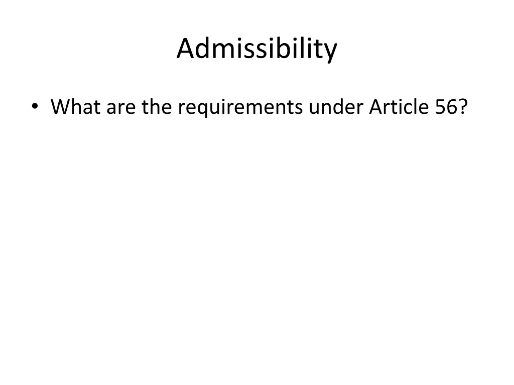 admissibility
