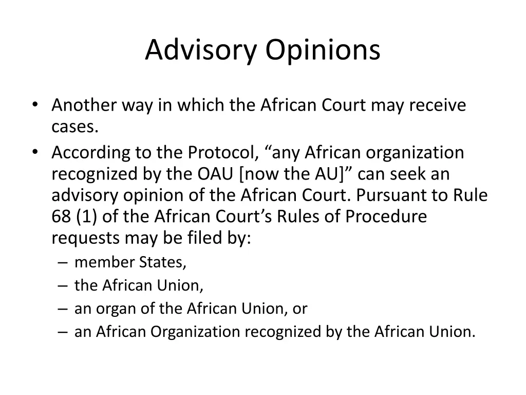 advisory opinions