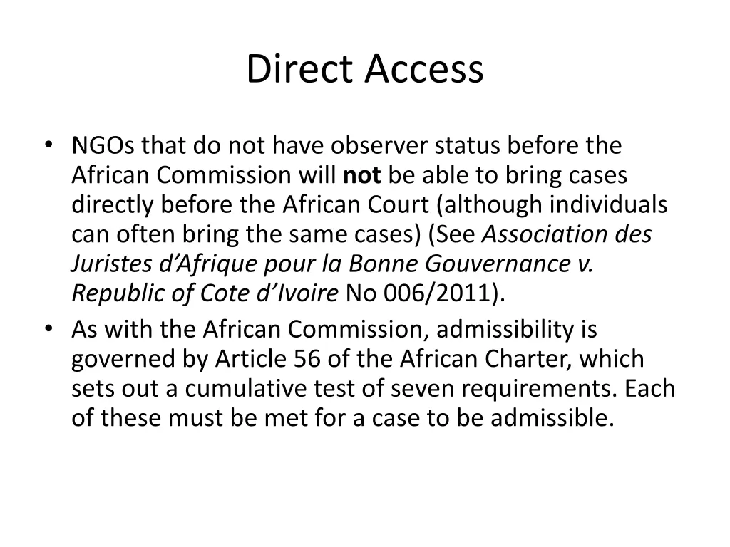 direct access