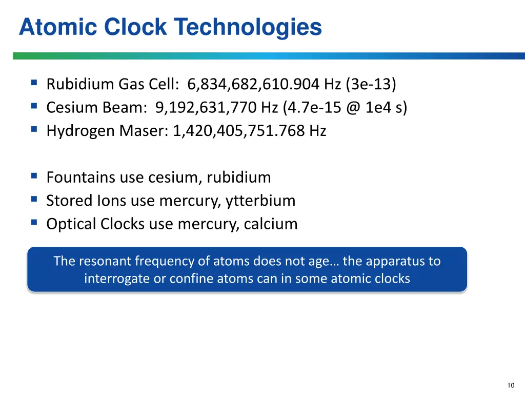 atomic clock technologies