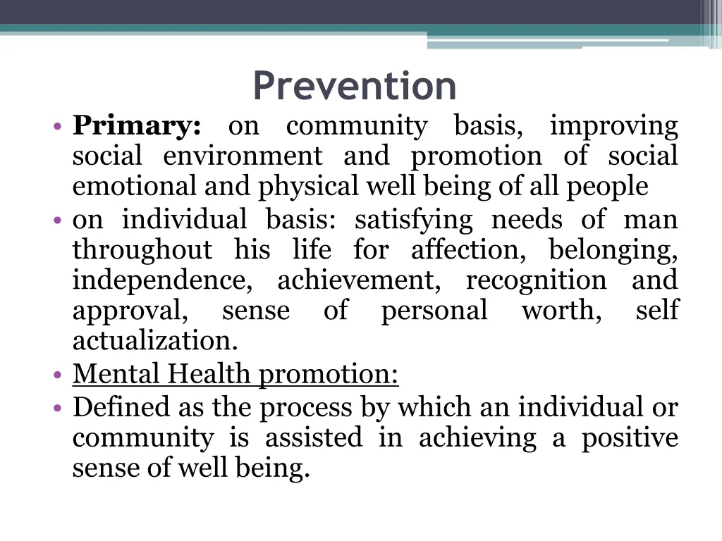 prevention on community