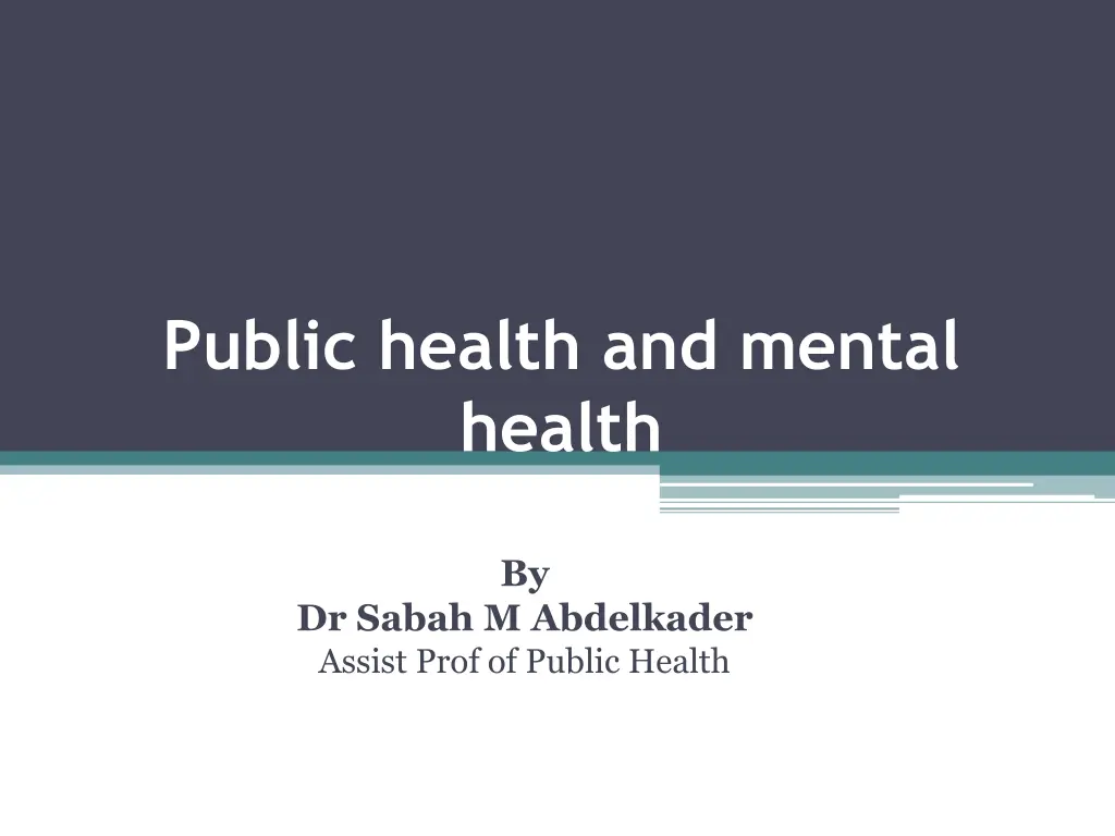 public health and mental health