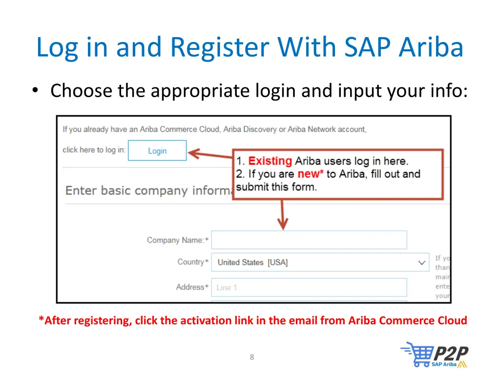 log in and register with sap ariba 1