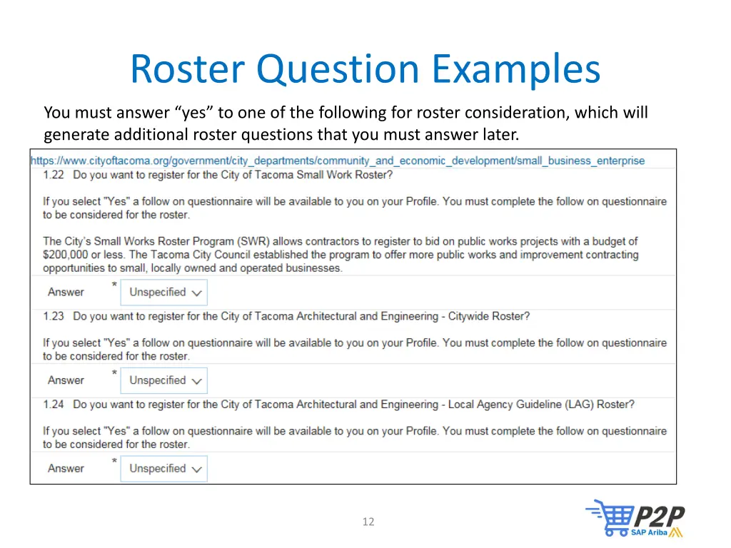 roster question examples