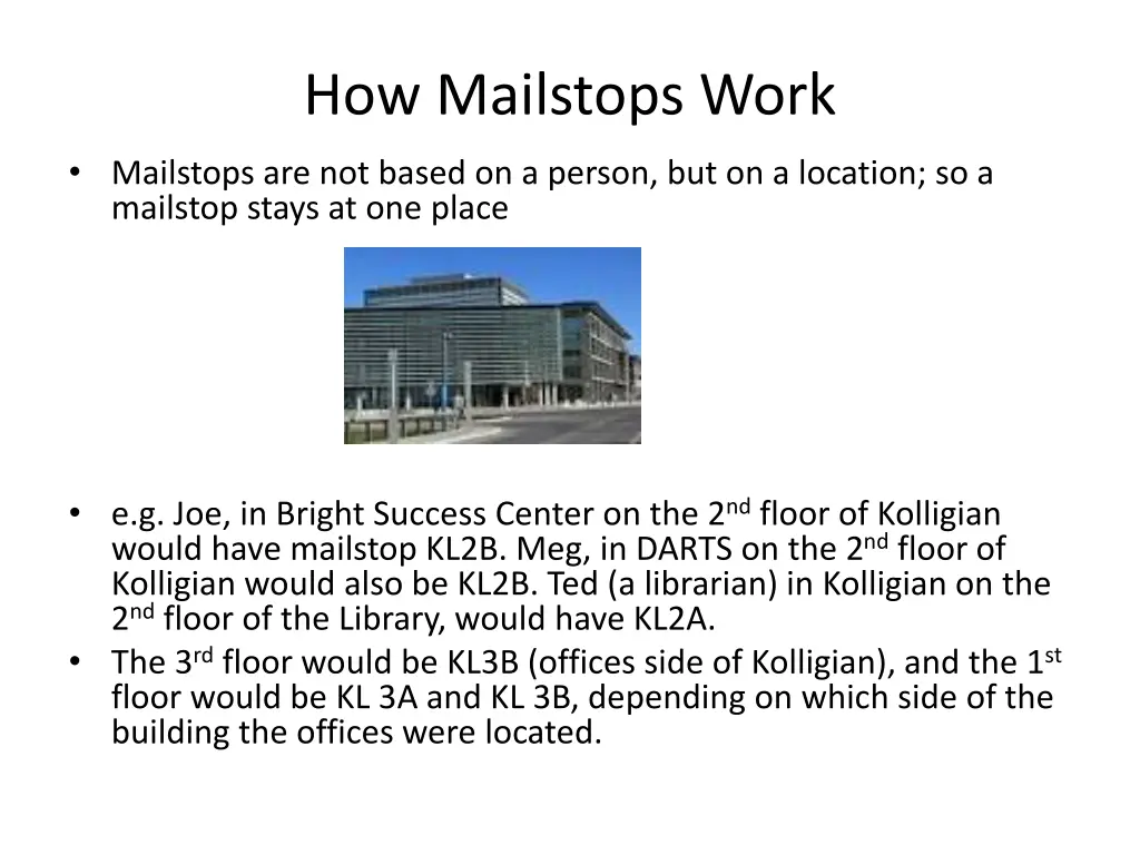 how mailstops work