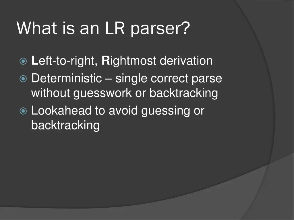 what is an lr parser 1