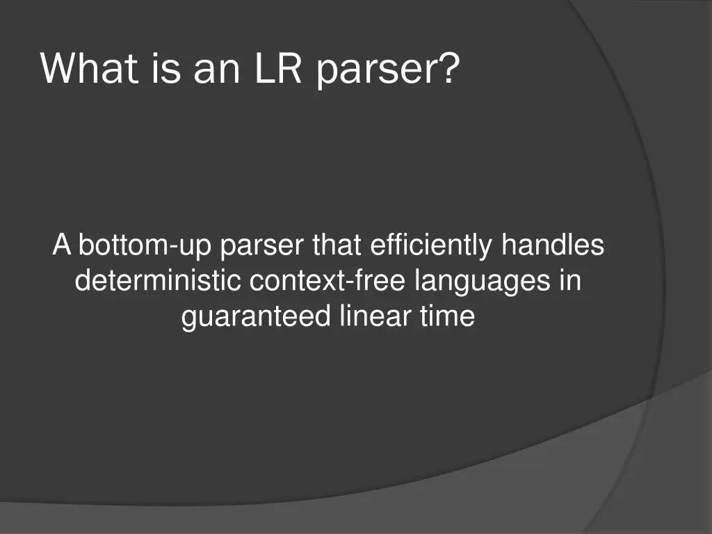 what is an lr parser