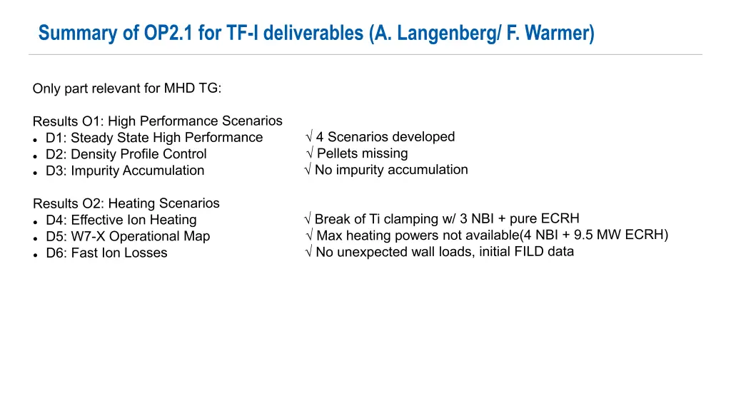 summary of op2 1 for tf i deliverables