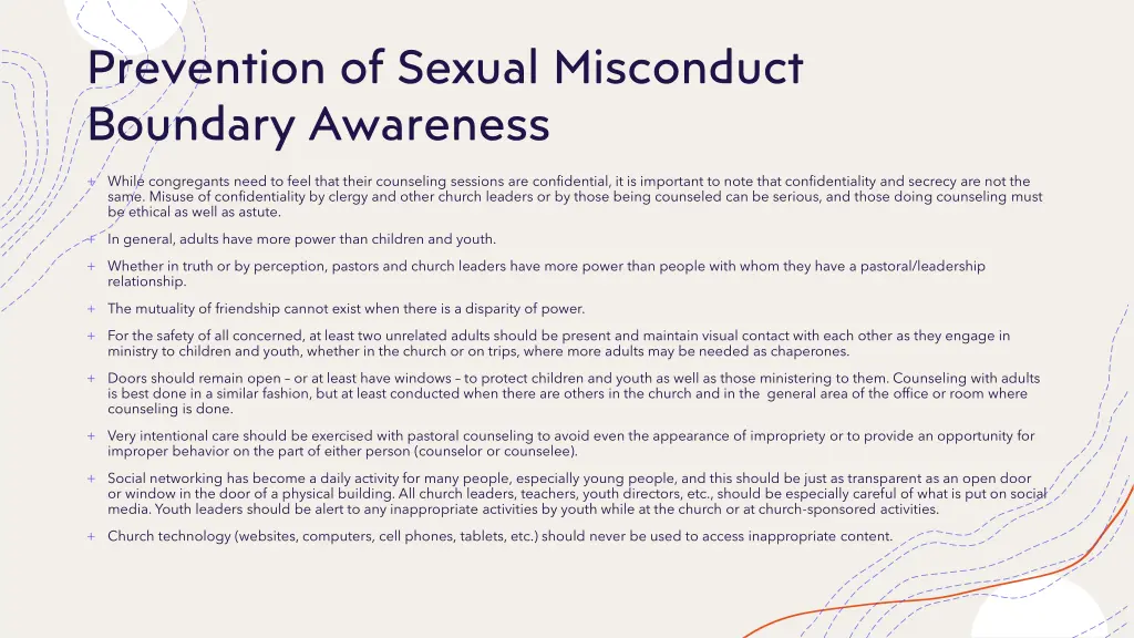 prevention of sexual misconduct boundary awareness