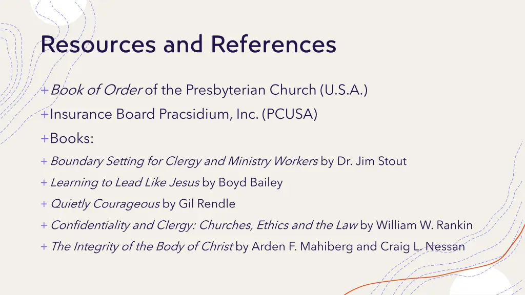resources and references
