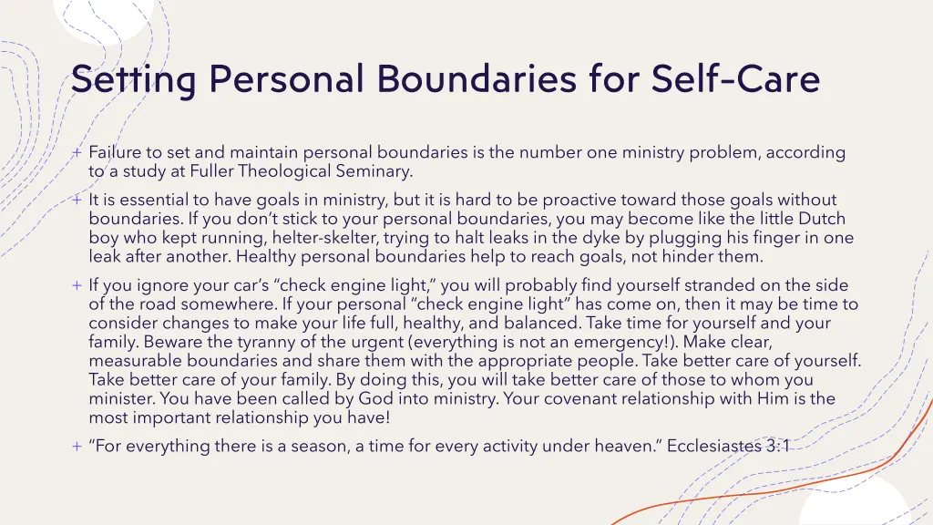 setting personal boundaries for self care