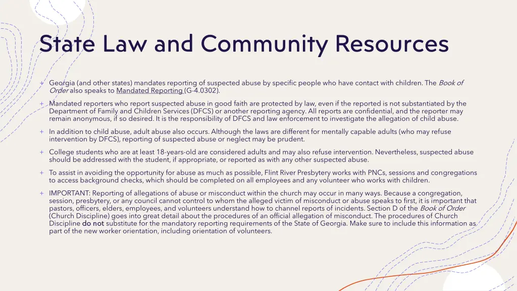 state law and community resources