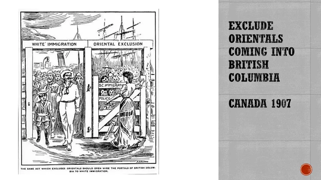 exclude orientals coming into british columbia