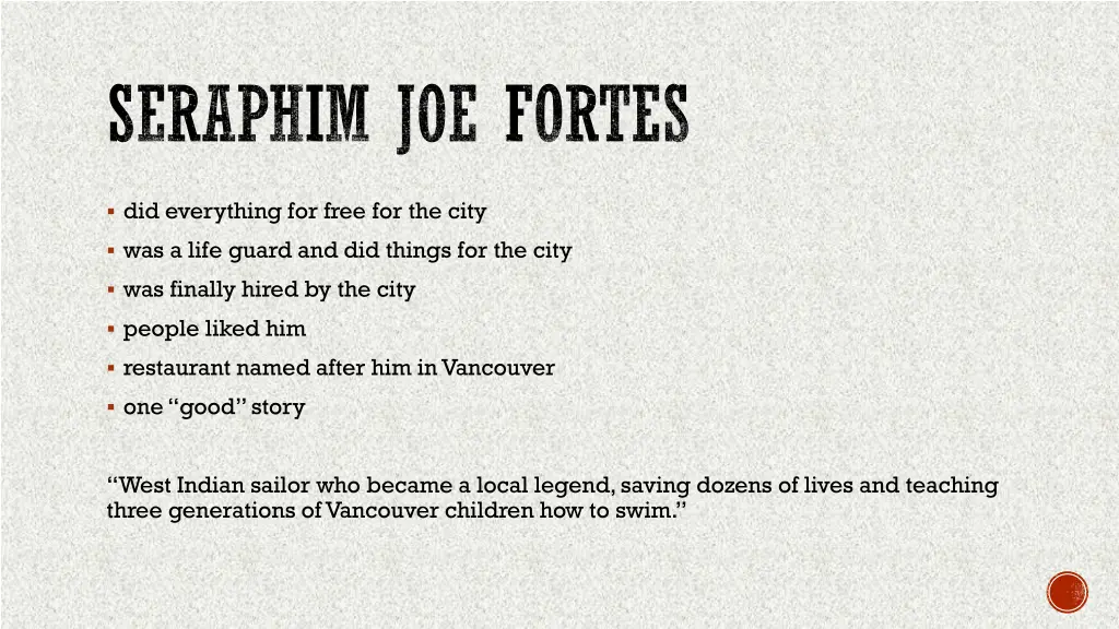 seraphim joe fortes