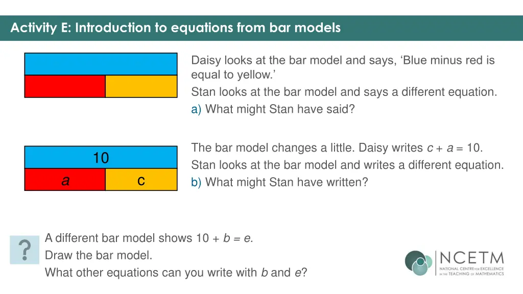 activity e introduction to equations from