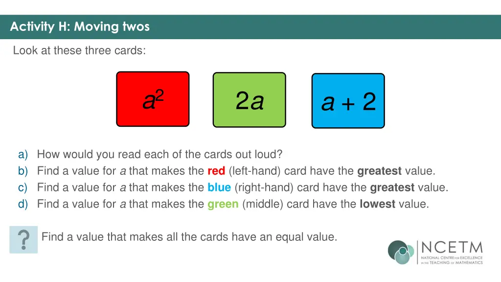 activity h moving twos