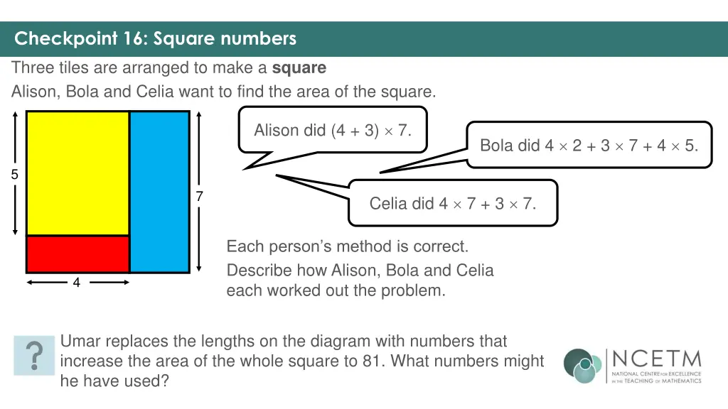 checkpoint 16 square numbers