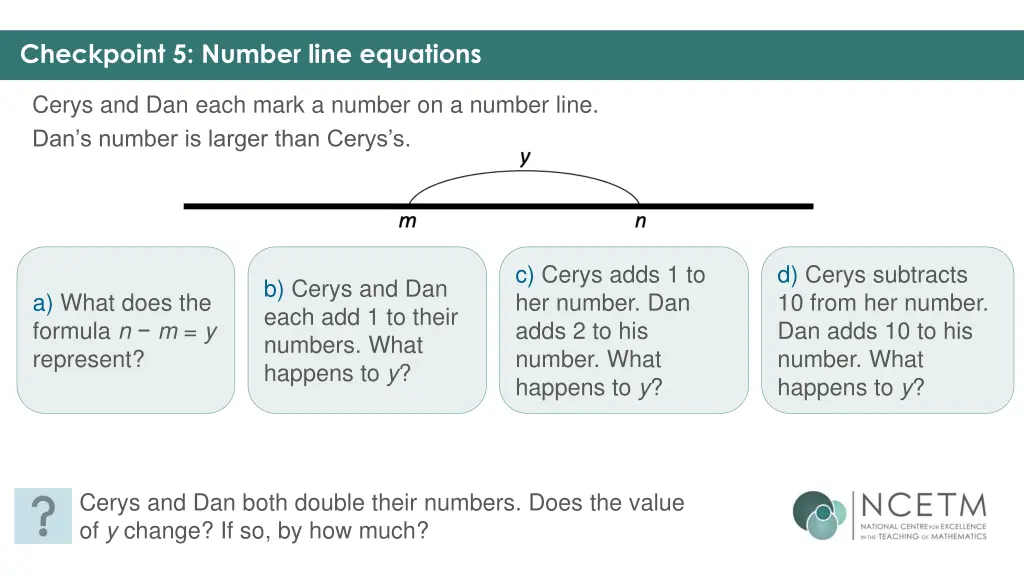 checkpoint 5 number line equations