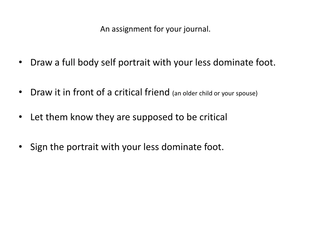 an assignment for your journal