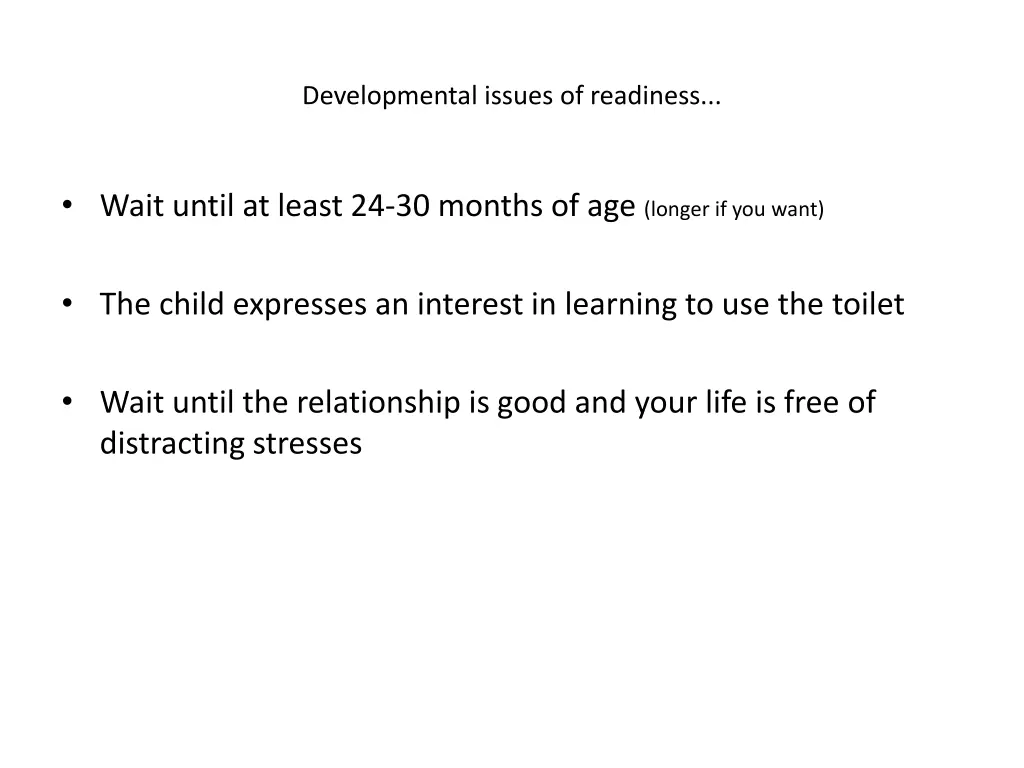 developmental issues of readiness