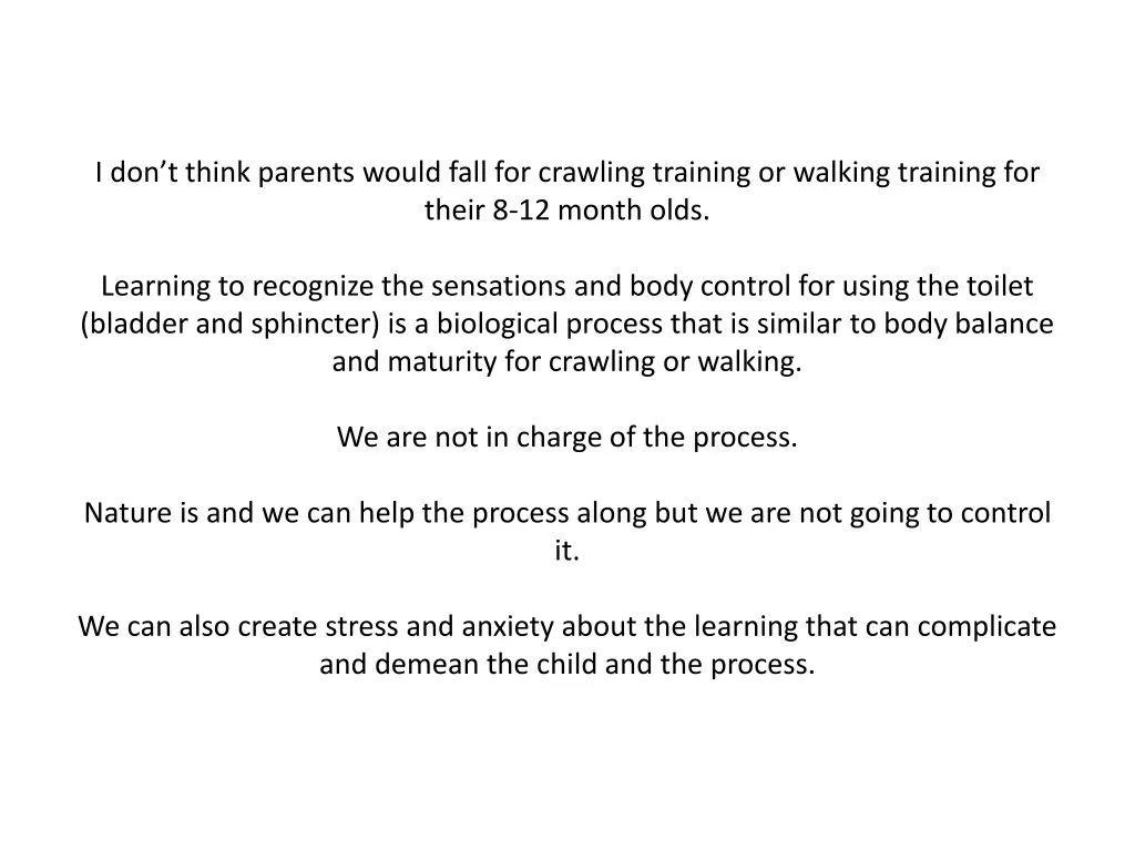 i don t think parents would fall for crawling