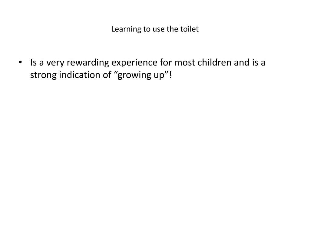 learning to use the toilet