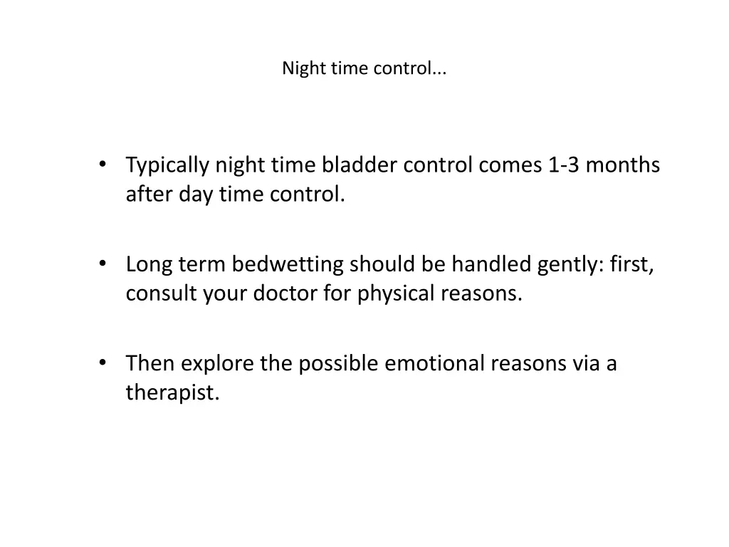 night time control