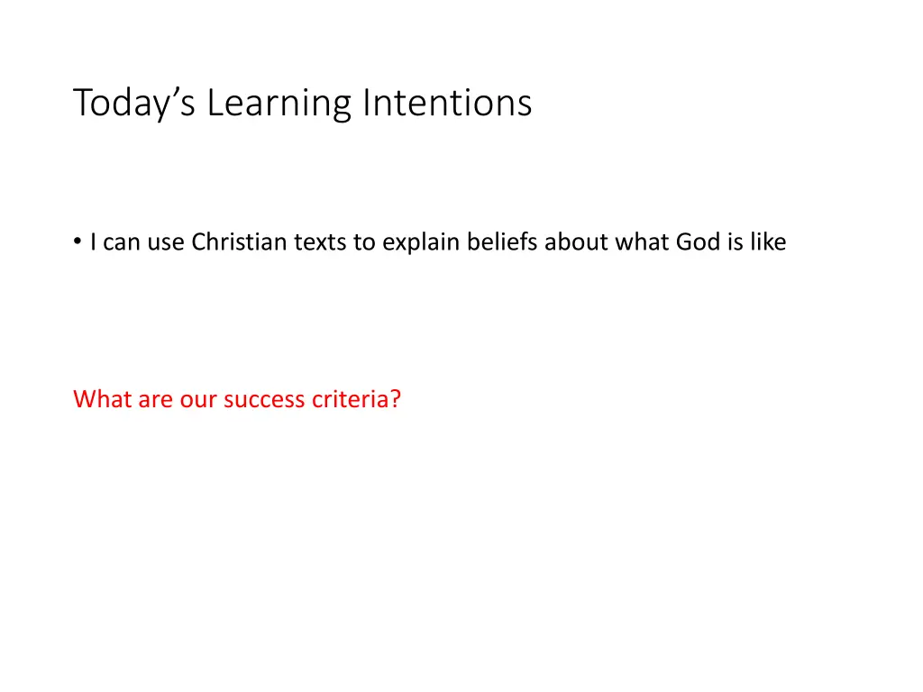 today s learning intentions