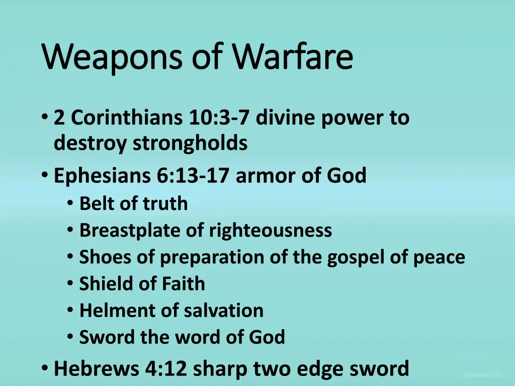weapons of warfare weapons of warfare