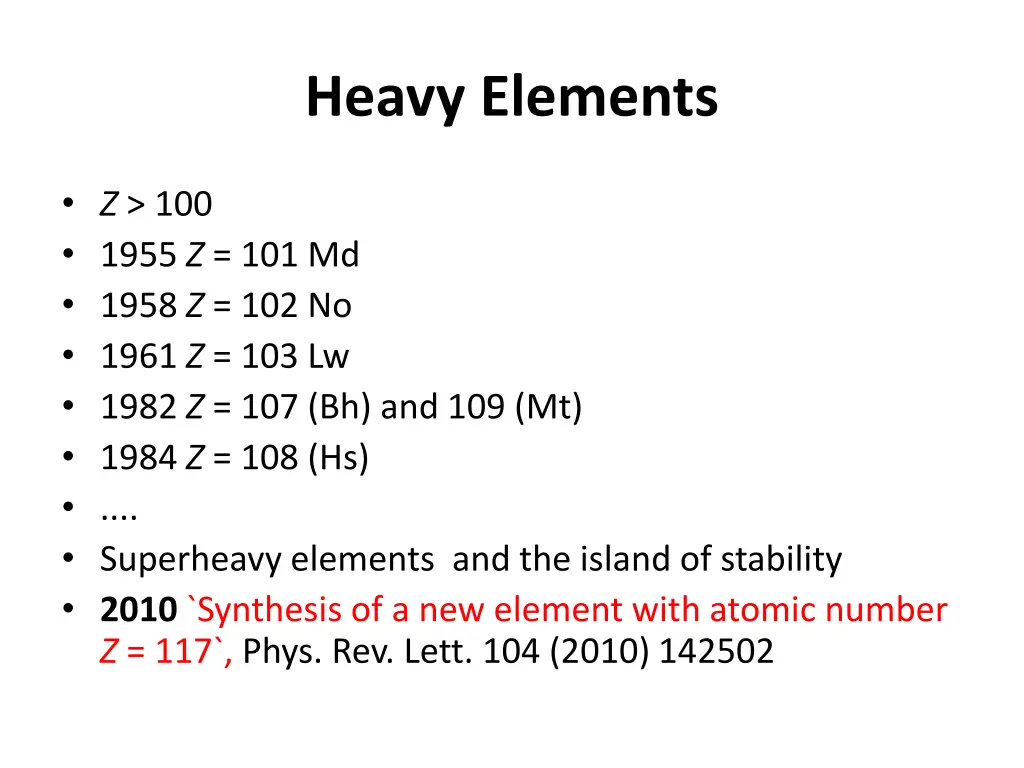heavy elements