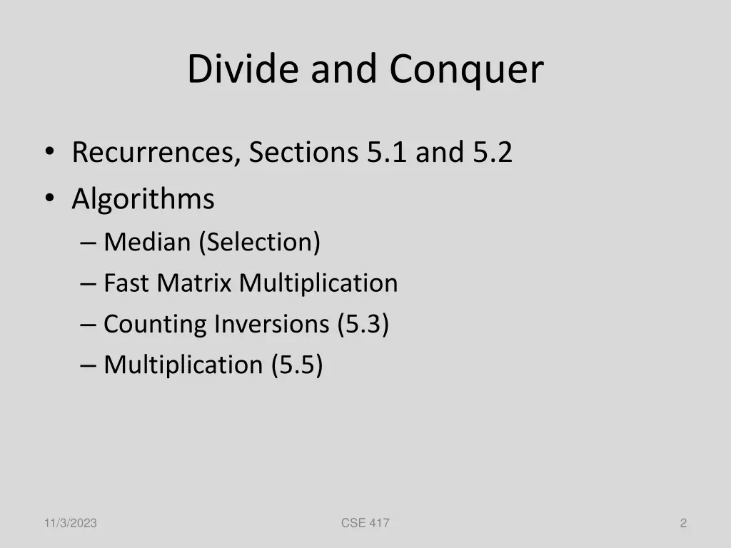 divide and conquer