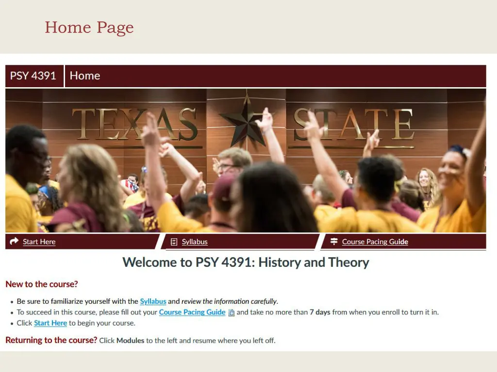 home page