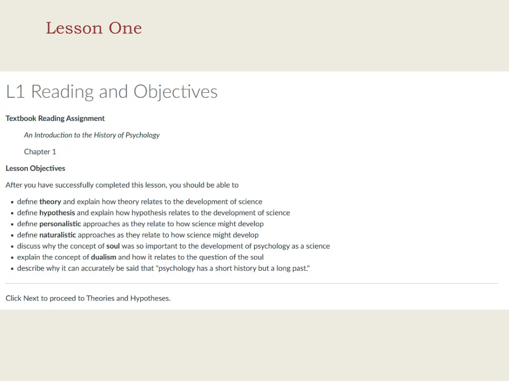 lesson one