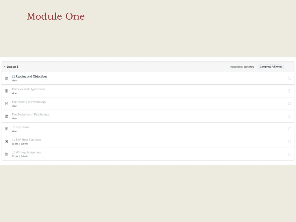 module one