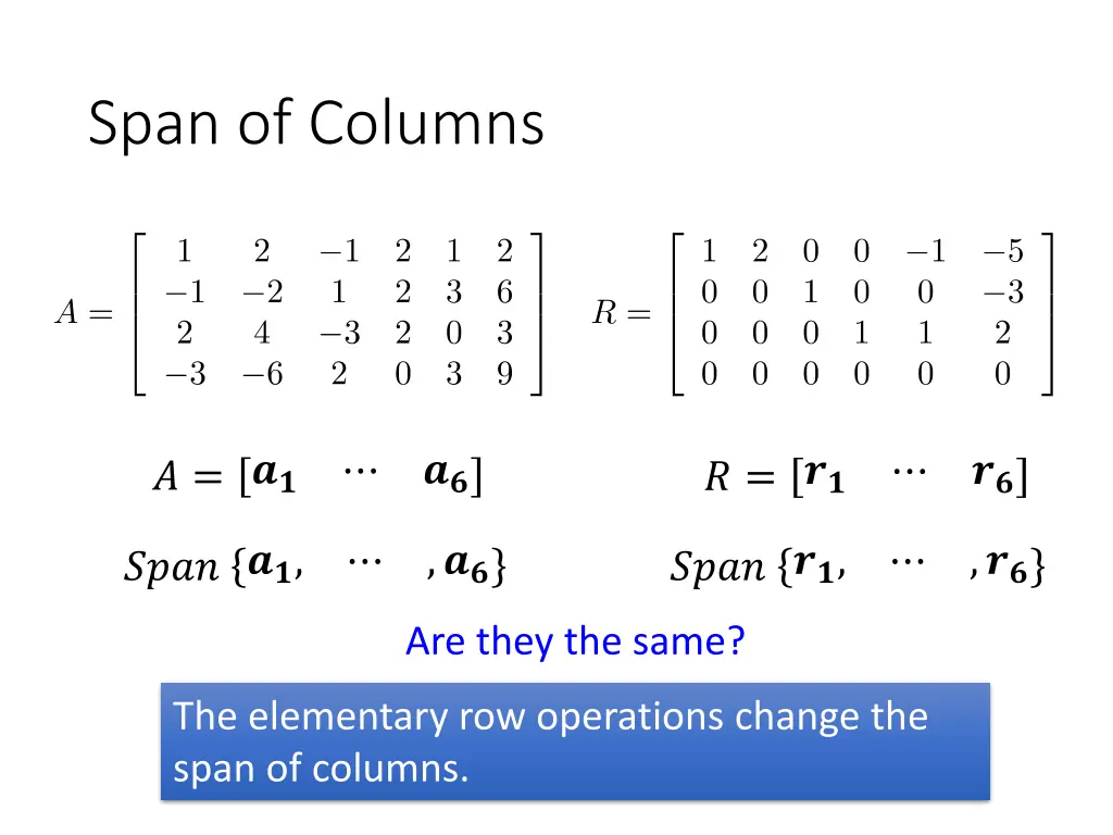 span of columns