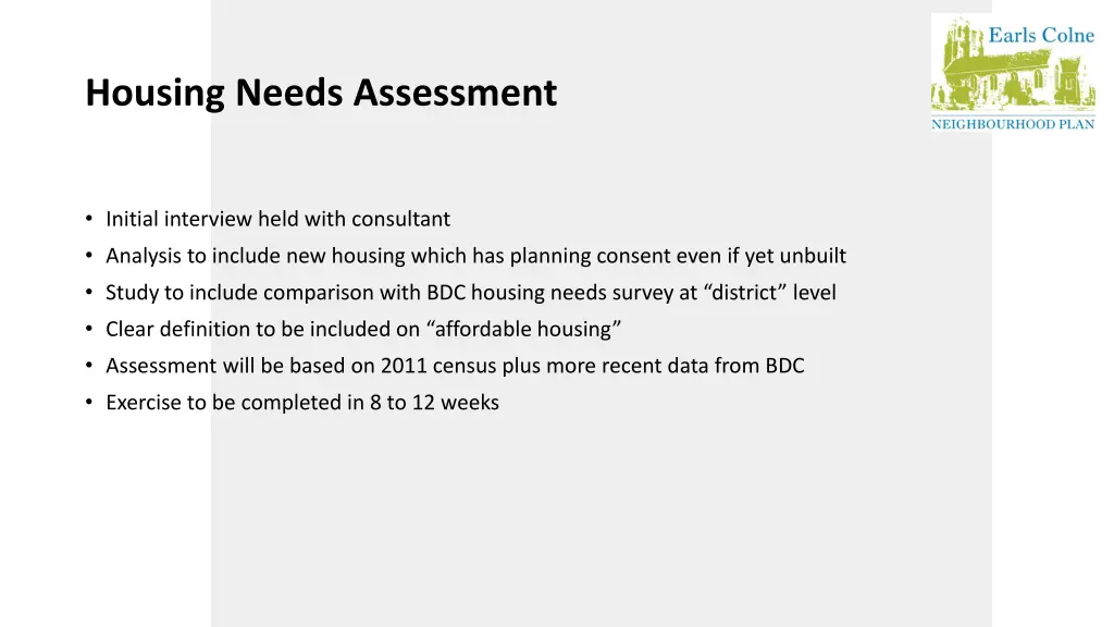 housing needs assessment