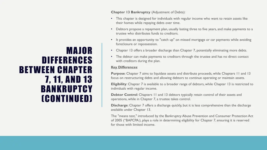 chapter 13 bankruptcy adjustment of debts
